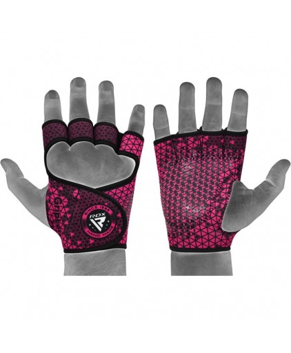 RDX R3 Weightlifting Grip w Short Strap in Pink