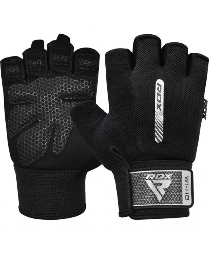RDX W1 Gym Weighlifting Workout Gloves in Black