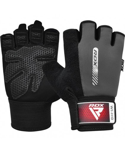 RDX W1 Gym Weighlifting Workout Gloves in Grey