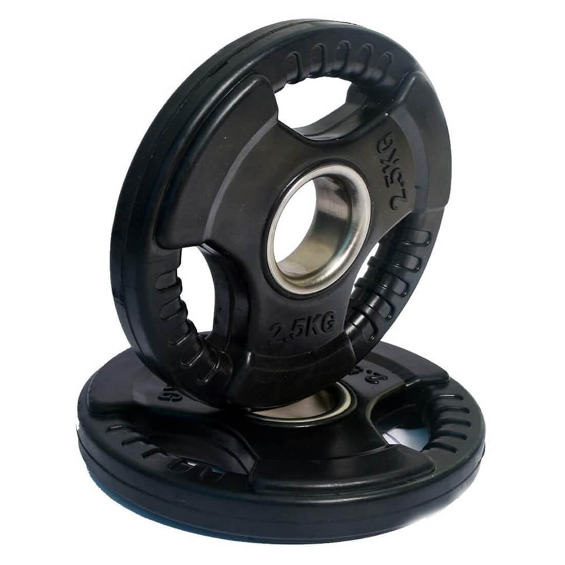 Liveup Tri-Grip Rubber Olympic Plates 10kg - Sold as Pair